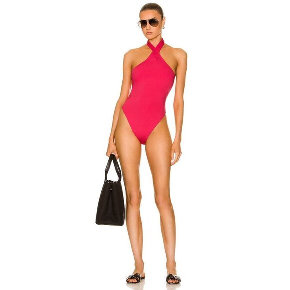 AEXAE Twist Swimsuit in Pink XSmall New Womens One Piece Swim - Picture 1 of 10